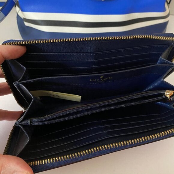 Kate Spade New York Evangelie Laurel Way Striped Satchel Crossbody w wallet - Picture 6 of 8